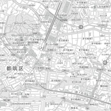 C横浜市都筑区白地図1/25000ダウンロード販売