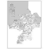 県別マップ　C県境カット福岡県白地図ダウンロード販売