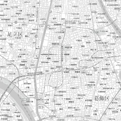 C東京都足立区1/25000白地図ダウンロード販売