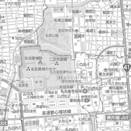 C名古屋市全図1/25000白地図タウンロード販売