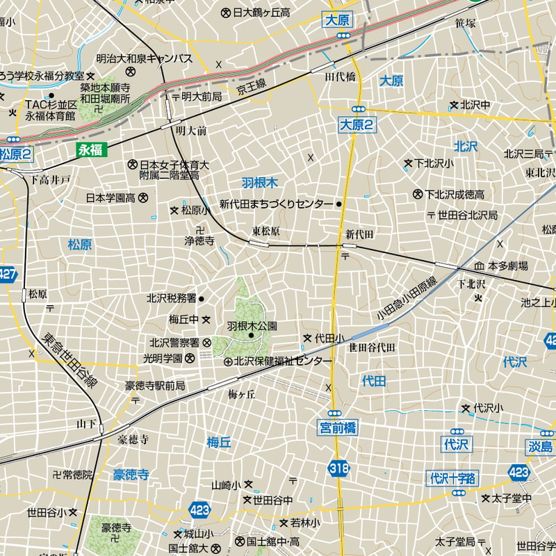 B東京都世田谷区1/25000地図ダウンロード販売 | 地図素材