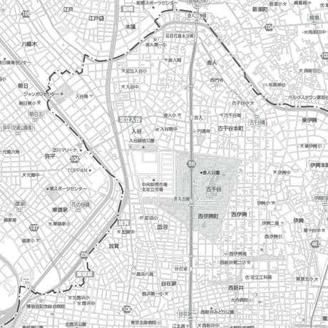 C東京都足立区1/25000白地図ダウンロード販売