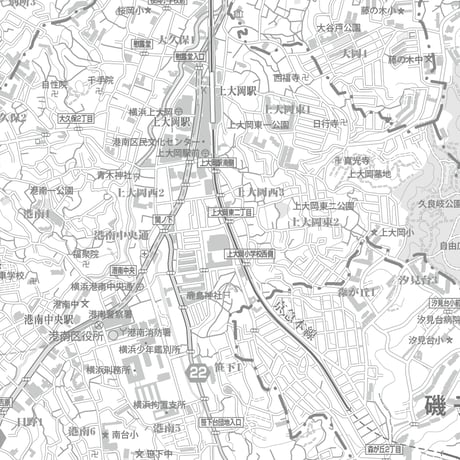 C横浜市港南区白地図1/25000地タウンロード販売
