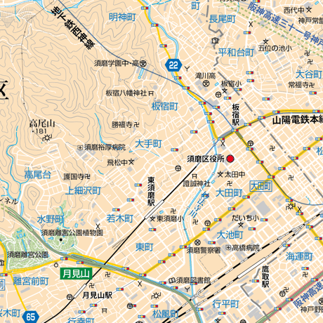 B神戸市須磨区1/25000地図タウンロード販売