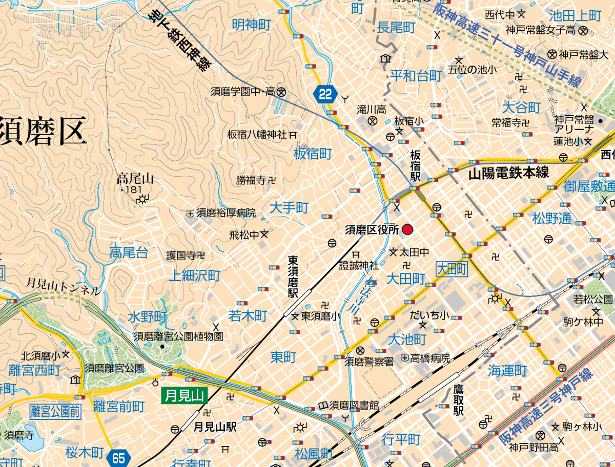B神戸市須磨区1/25000地図タウンロード販売 | 地図素材