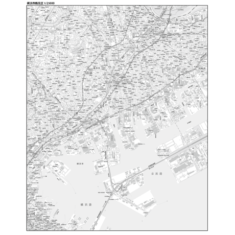 C横浜市鶴見区白地図1/25000タウンロード販売