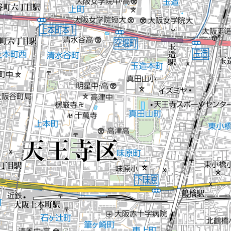 A大阪市天王寺区1／25,000地図タウンロード販売