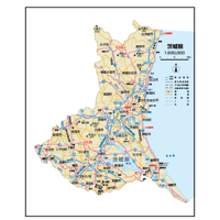 県別マップ　B県境カット茨城県地図ダウンロード販売