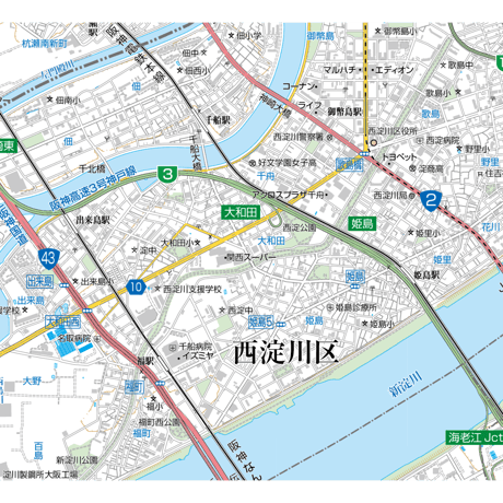 A大阪市西淀川区1／25,000地図タウンロード販売