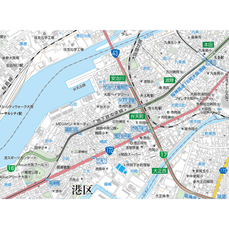 A大阪市港区1／25,000地図タウンロード販売