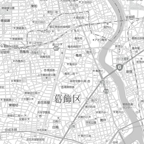C東京都葛飾区1/25000白地図ダウンロード販売