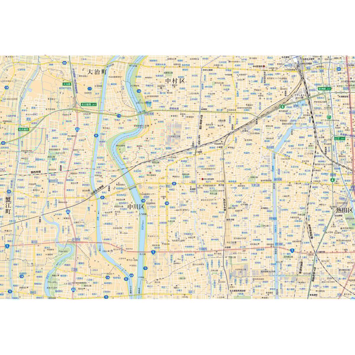 BLUEMAP 名古屋市 中川区 B名古屋市中川区1/25000PDF地図タウンロード販売 | 地図素材