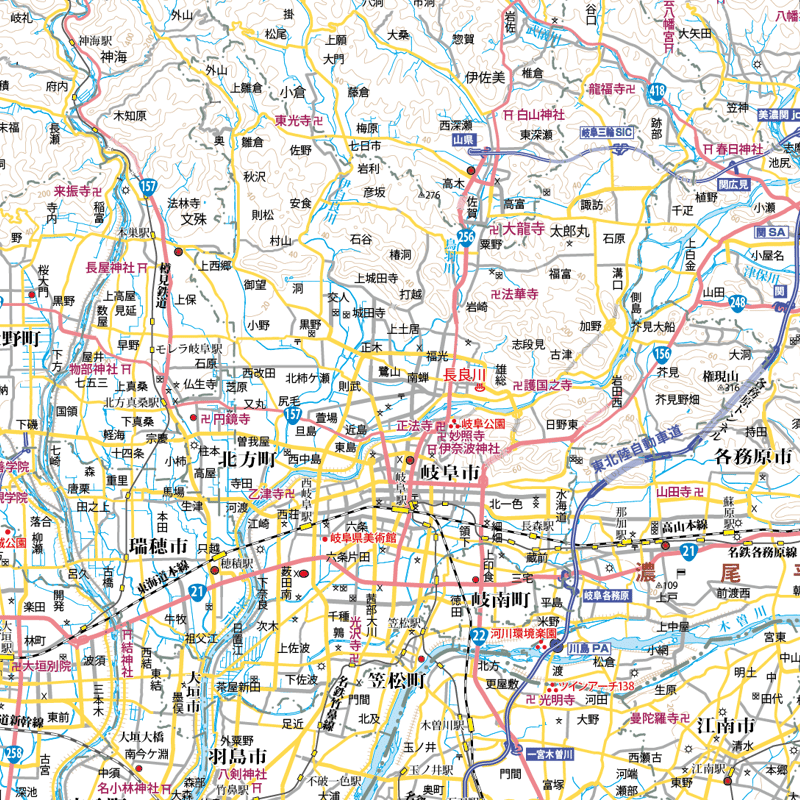 Bタイプ岐阜県詳細地図1/200000タウンロード販売 | 地図素材