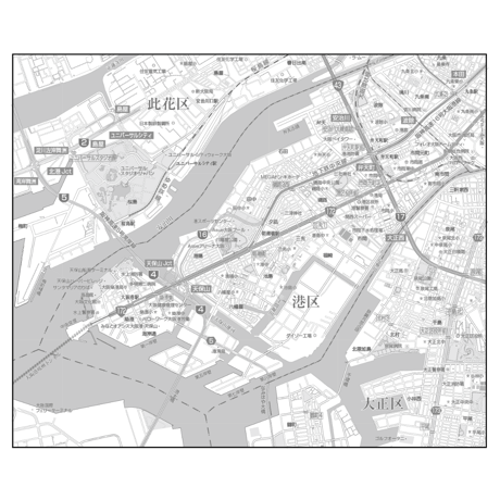 C大阪市港区1／25,000白地図タウンロード販売