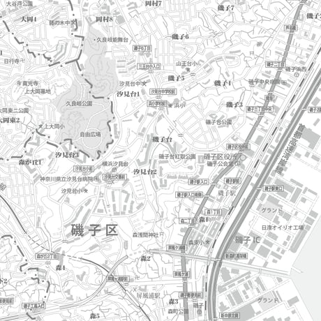 C横浜市磯子区白地図1/25000タウンロード販売