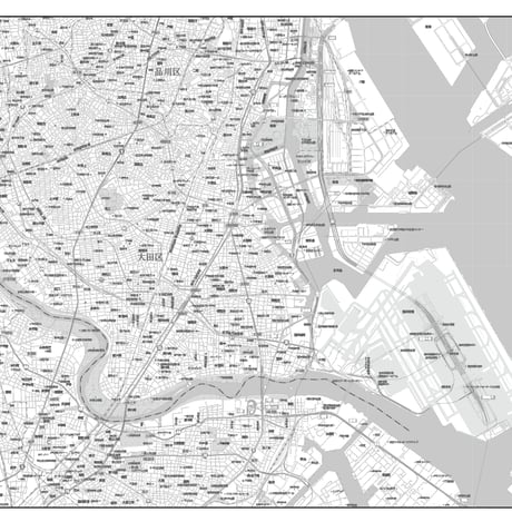 C東京大田区1/25000白地図ダウンロード販売