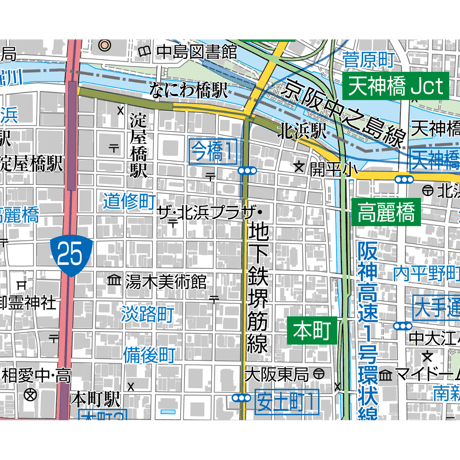 A大阪市中央区1／25,000地図タウンロード販売