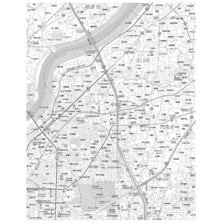 C守口市白地図1／25,000PDFタウンロード販売
