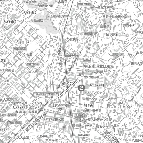 C横浜市港北区白地図1/25000タウンロード販売