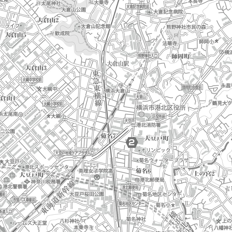 C横浜市港北区白地図1/25000タウンロード販売 | 地図素材 C横浜市港北区白地図1/25000タウンロード販売 | 地図素材