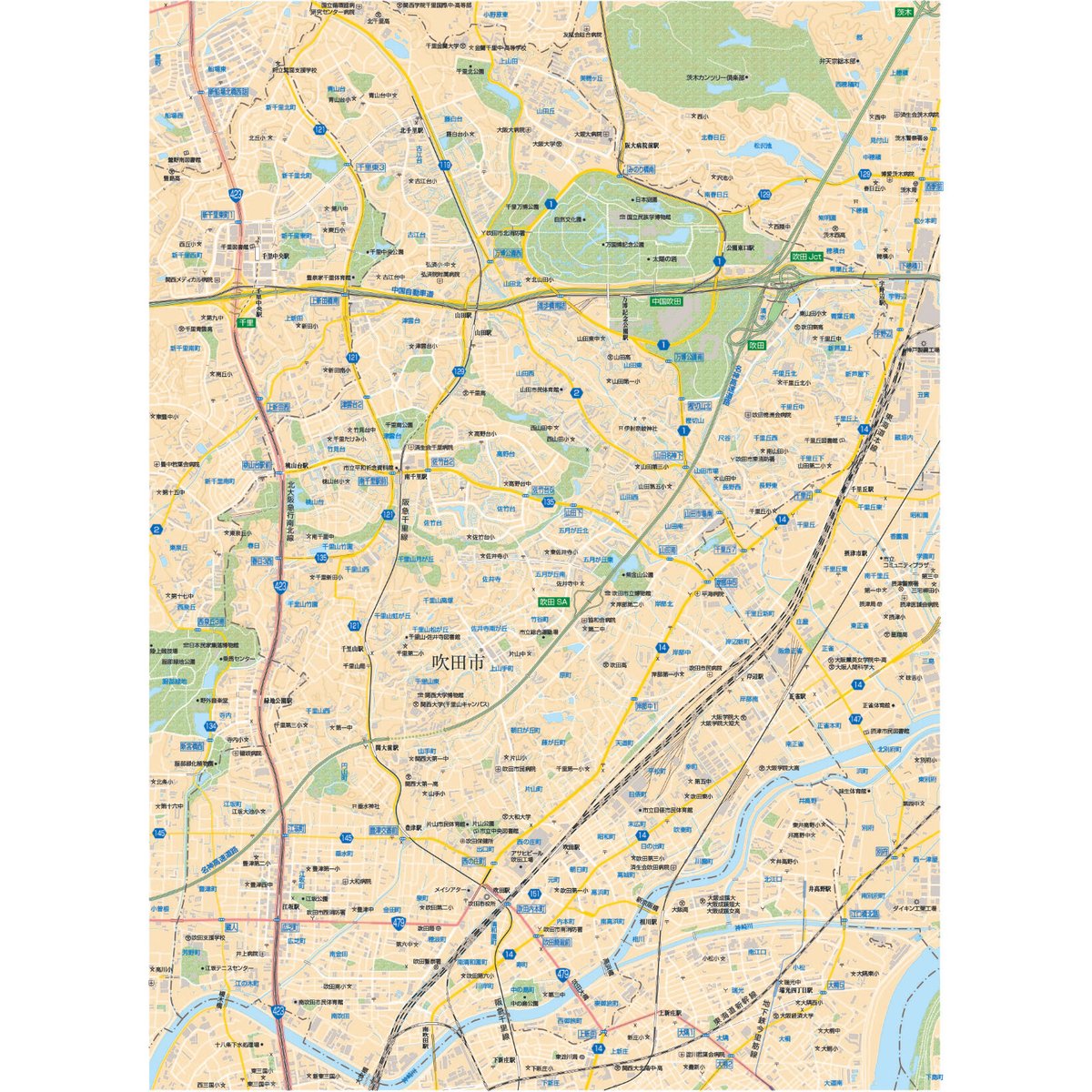 DIGITOWN デジタウン 吹田市 (全域) B吹田市1／25,000地図タウンロード販売 | 地図素材