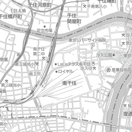 C東京都荒川区1/25000白地図ダウンロード販売