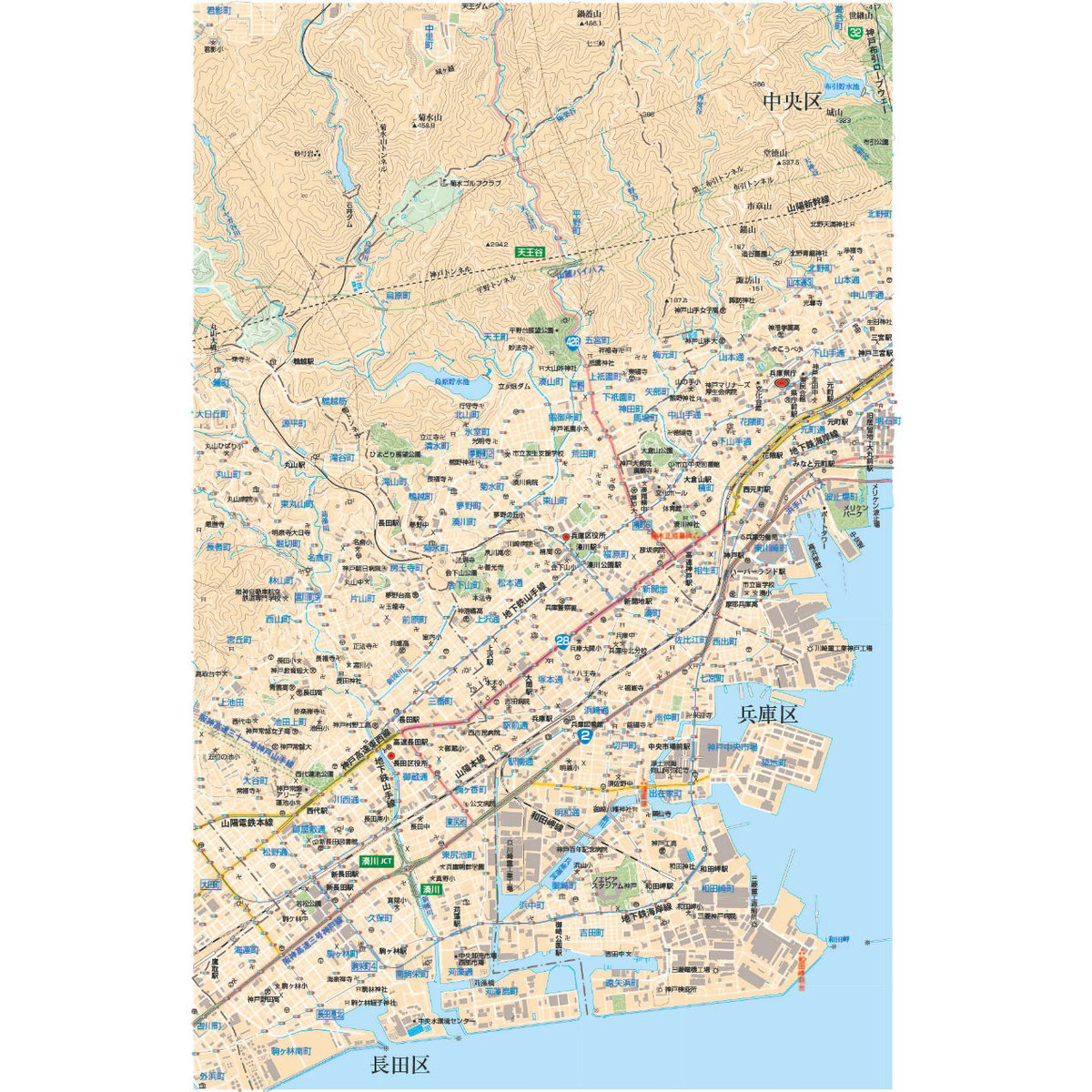 B神戸市兵庫区1/25000地図タウンロード販売 | 地図素材