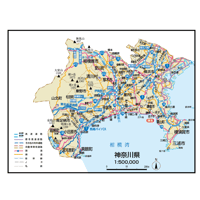 県別マップ　B県境カット神奈川県地図ダウンロード販売
