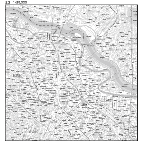 C東京北区1/25000白地図ダウンロード販売
