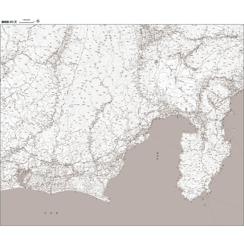 Cタイプ静岡県詳細1/200000白地図タウンロード販売 | 地図素材