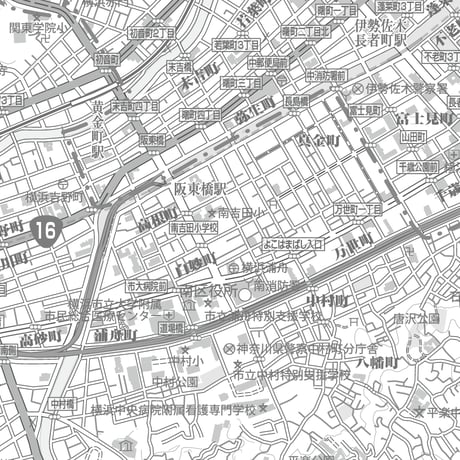 C横浜市南区白地図1/25000タウンロード販売