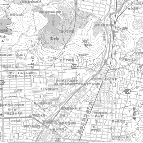 C京都区別左京区白地図1／25,000PDFタウンロード販売