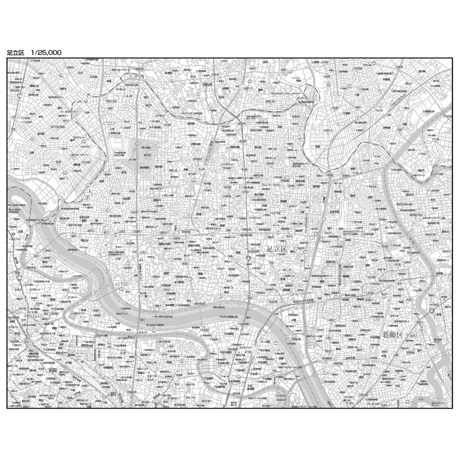 C東京都足立区1/25000白地図ダウンロード販売