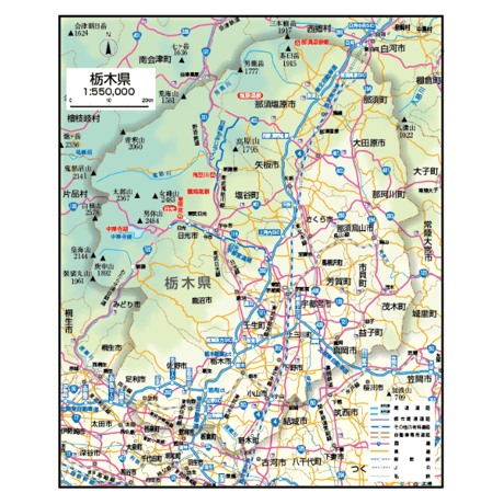 県別マップ　A栃木県地図ダウンロード販売