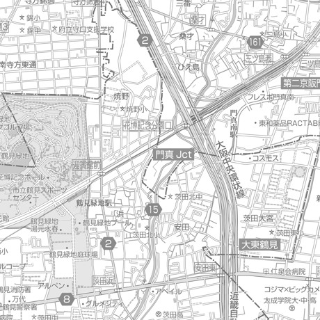 C大阪市鶴見区1／25,000白地図タウンロード販売