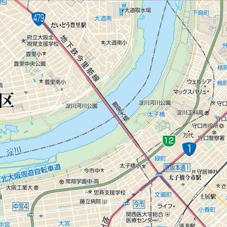 B大阪市旭区1／25,000地図タウンロード販売