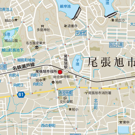 B尾張旭市 1／25,000PDF地図タウンロード販売