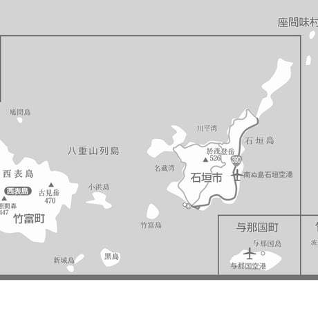 C地方別マップ　沖縄地方白地図ダウンロード販売