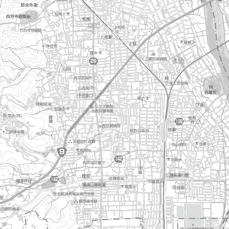 C京都区別西京区白地図1／25,000PDFタウンロード販売