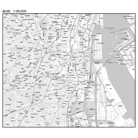 C東京品川区1/25000白地図ダウンロード販売