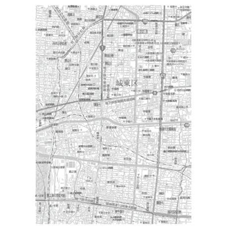 C大阪市城東区1／25,000白地図タウンロード販売