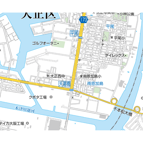 A大阪市大正区1／25,000地図タウンロード販売