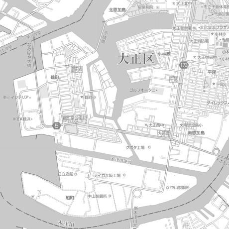 C大阪市大正区1／25,000白地図タウンロード販売