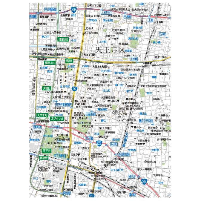 A大阪市天王寺区1／25,000PDF地図タウンロード販売