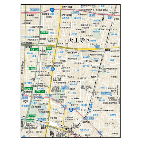 B大阪市天王寺区1／25,000地図タウンロード販売