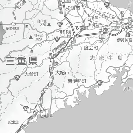 県別マップ　C三重県白地図ダウンロード販売