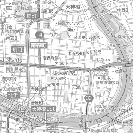 C大阪市北区1／25,000白地図タウンロード販売