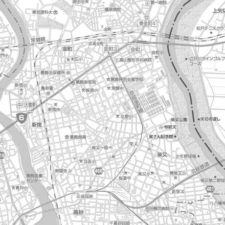 C東京都葛飾区1/25000白地図ダウンロード販売