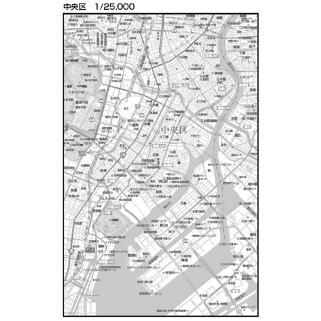 C東京中央区1/25000白地図ダウンロード販売
