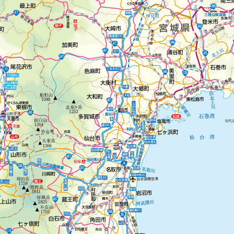 A地方別マップ　東北地方地図ダウンロード販売